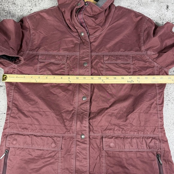 Kuhl Projekt Jacket Womens Large Maroon Hooded Quilted Lined Outdoor Coat Casual - Picture 5 of 8